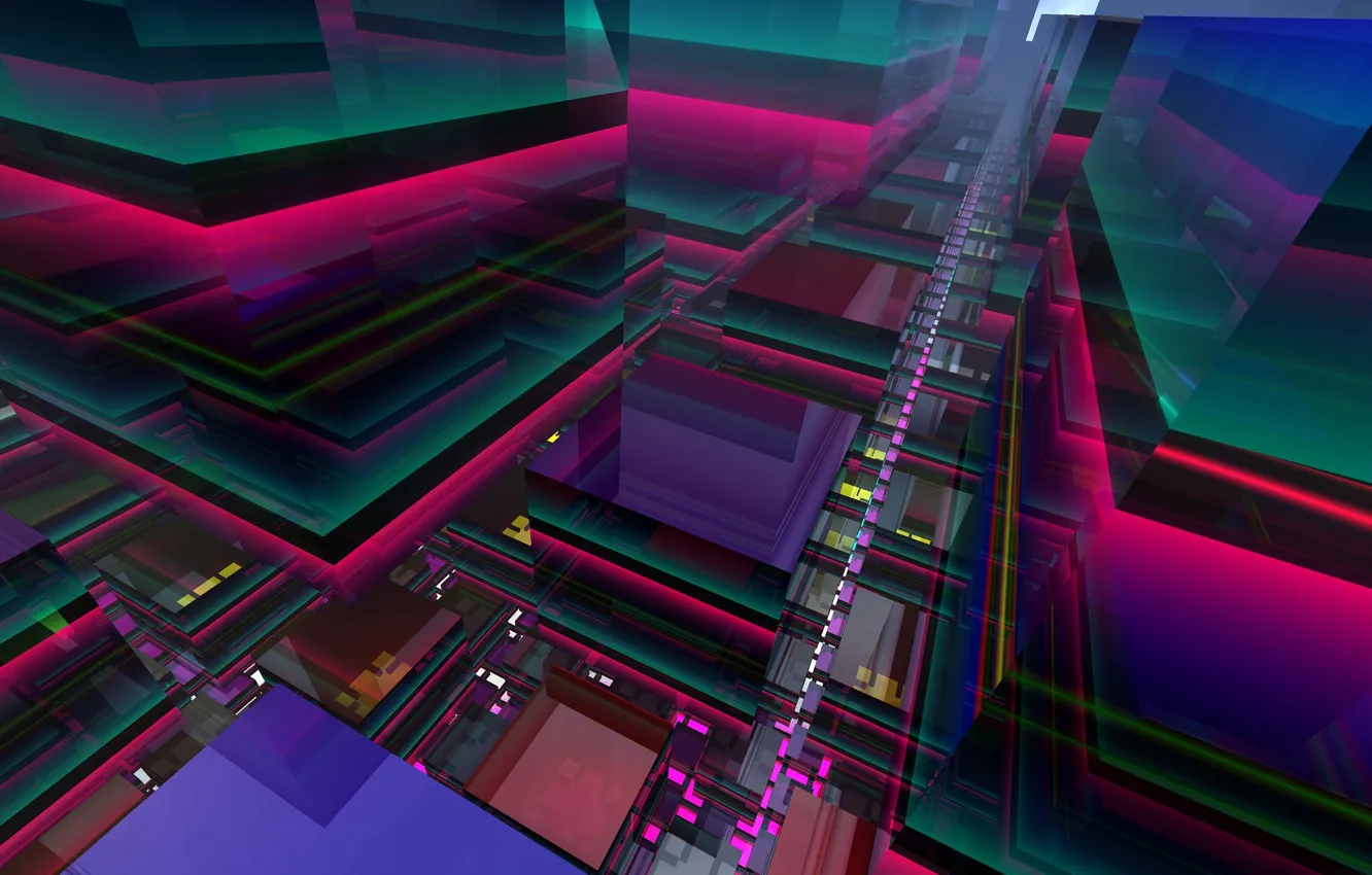 Photo wallpaper glass, abstraction, abstract, glass, geometric shapes