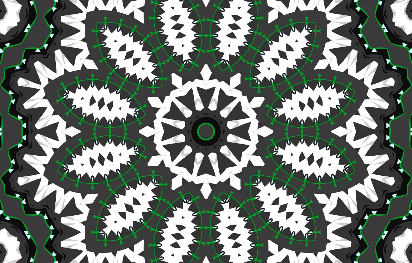 Photo wallpaper circles, flowers, pattern, kaleidoscope