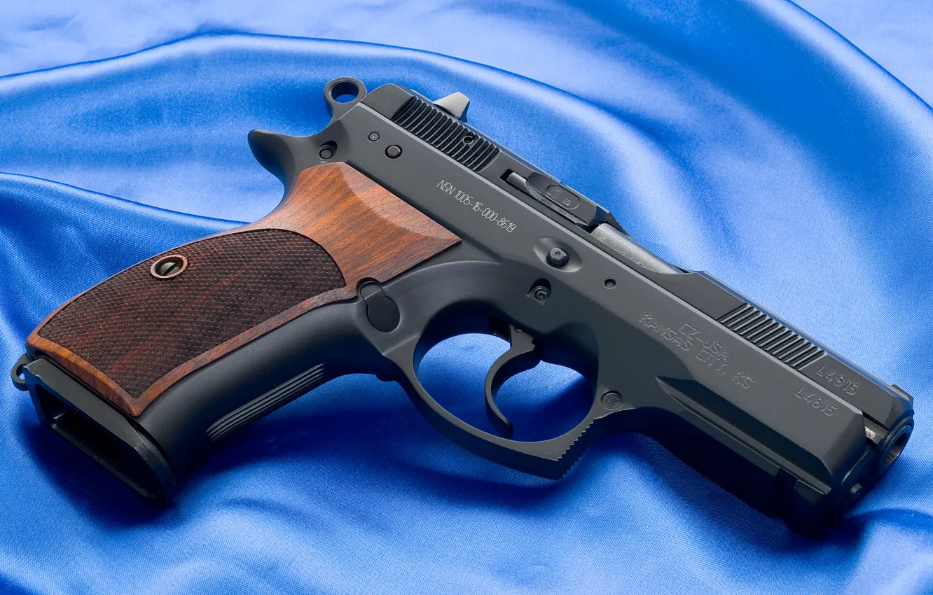 Photo wallpaper blue, canvas, gun, weapons, background, Wallpaper, wallpapers, Weapons