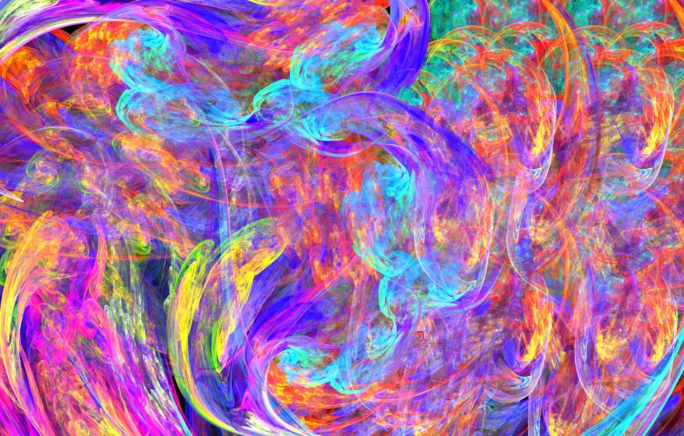 Photo wallpaper wave, color, abstraction, curls, graphics, spot, fractal