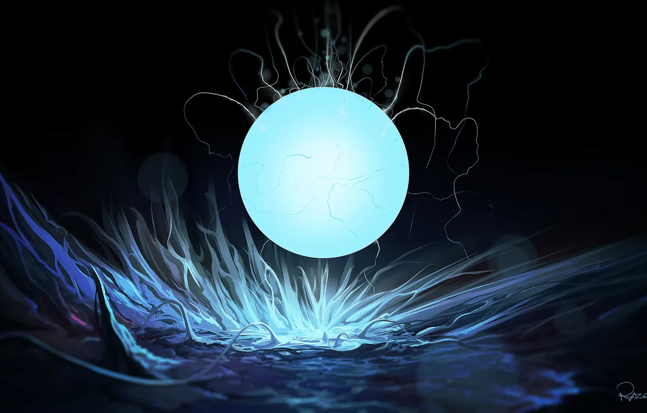 Photo wallpaper fiction, darkness, the moon, art, moon