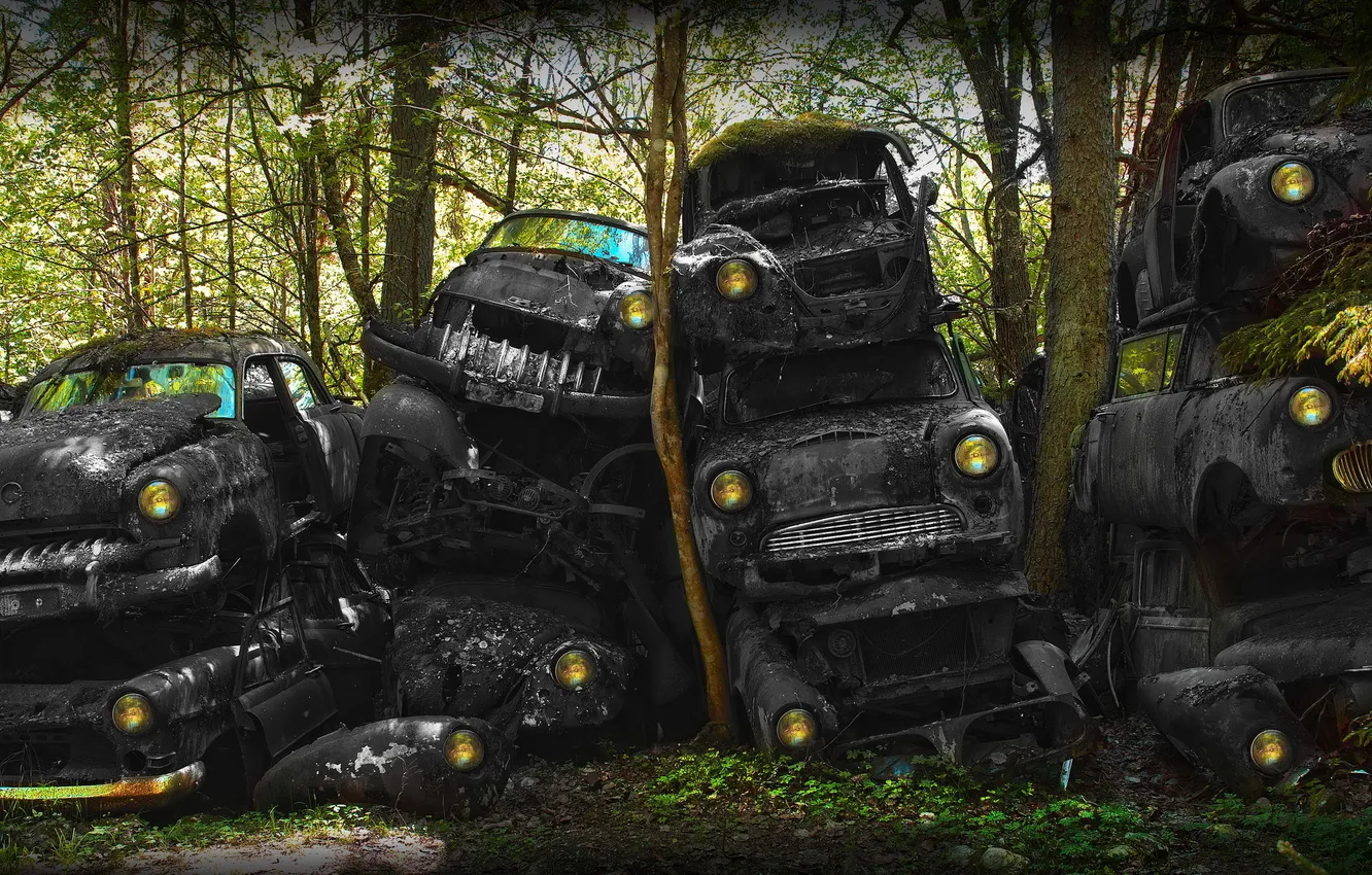 Photo wallpaper machine, dump, scrap