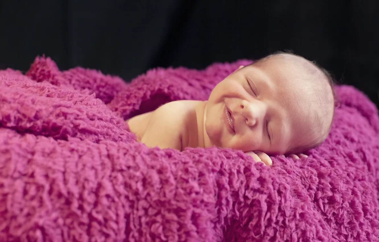Photo wallpaper smile, sleep, girl, baby, baby