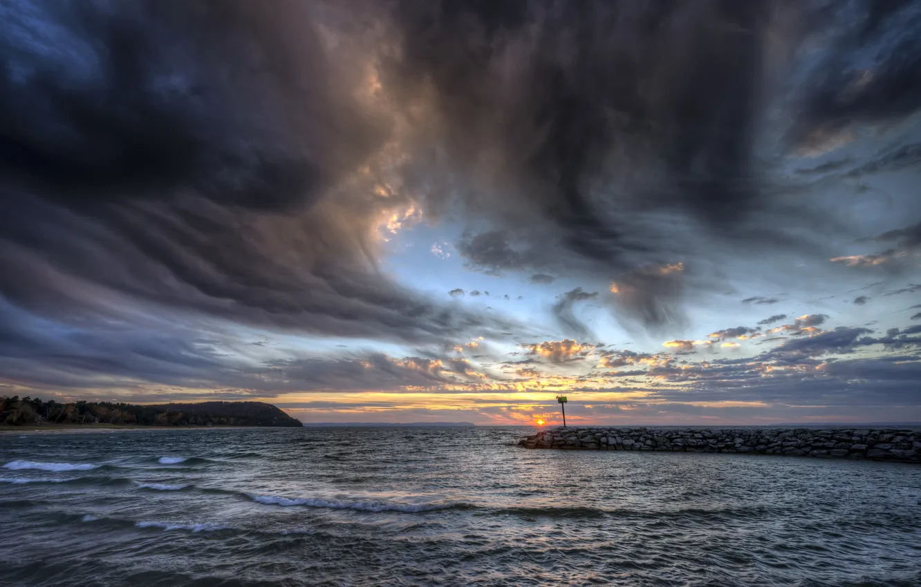 Photo wallpaper sea, the sky, landscape