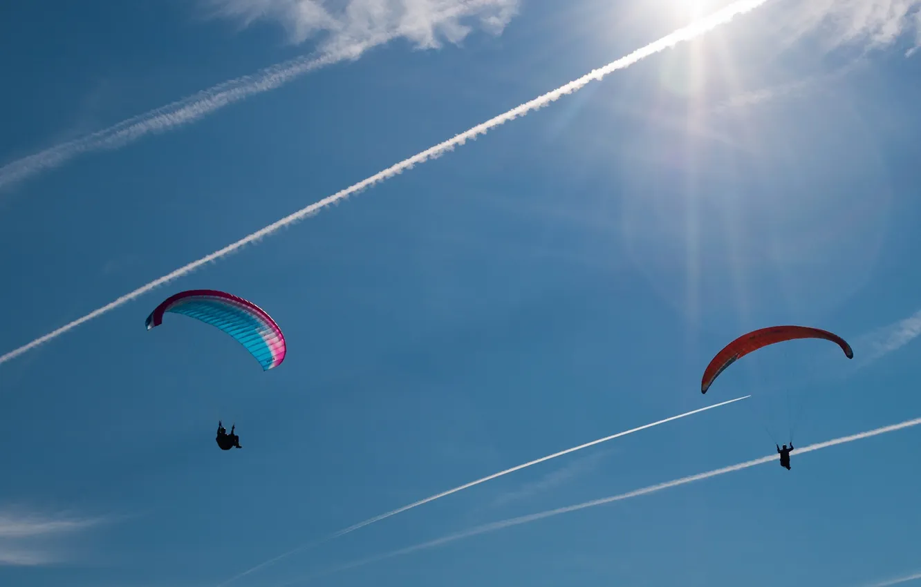 Photo wallpaper the sky, sport, paragliders