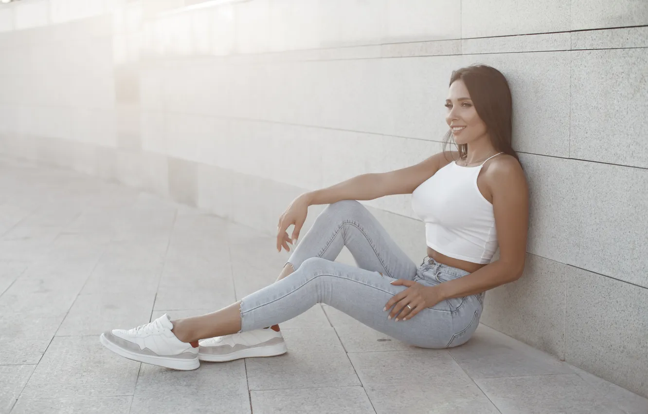 Photo wallpaper woman, young, beautiful, portrait, outdoor