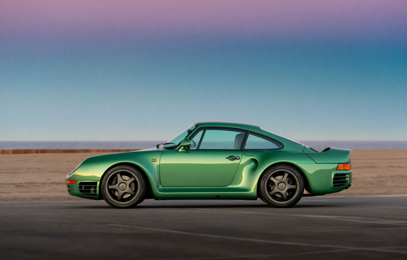 Photo wallpaper Porsche, Green, Side, Canepa, 959SC, Porsche 959SC, Canepa Porsche 959SC