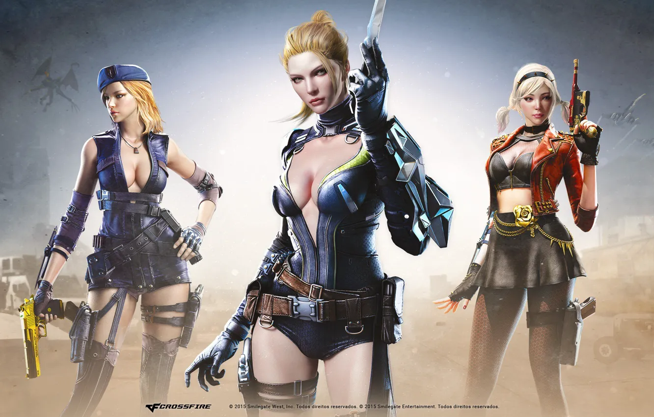 Photo wallpaper girl, weapons, Nemesis, Crossfire