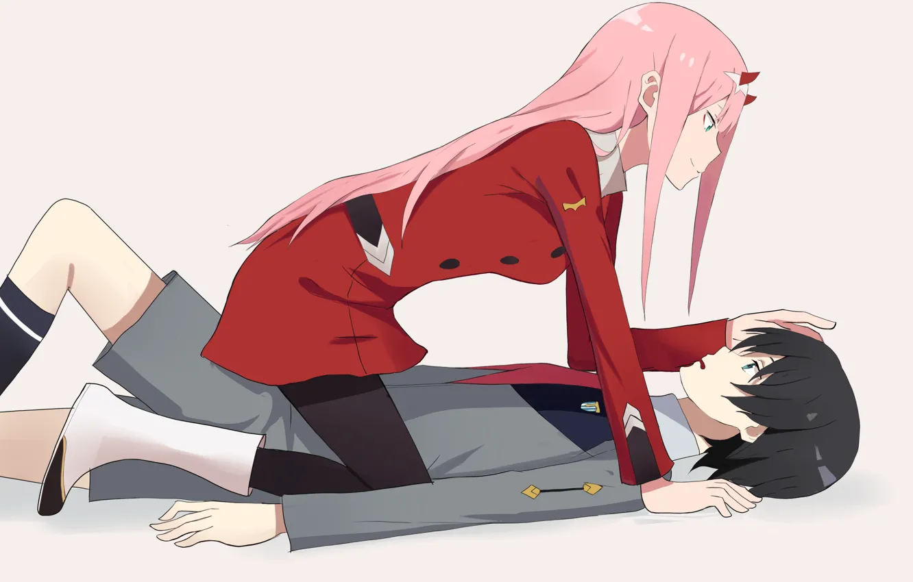 Photo wallpaper love, pair, two, 002, Darling In The Frankxx, Cute in France, Hiro