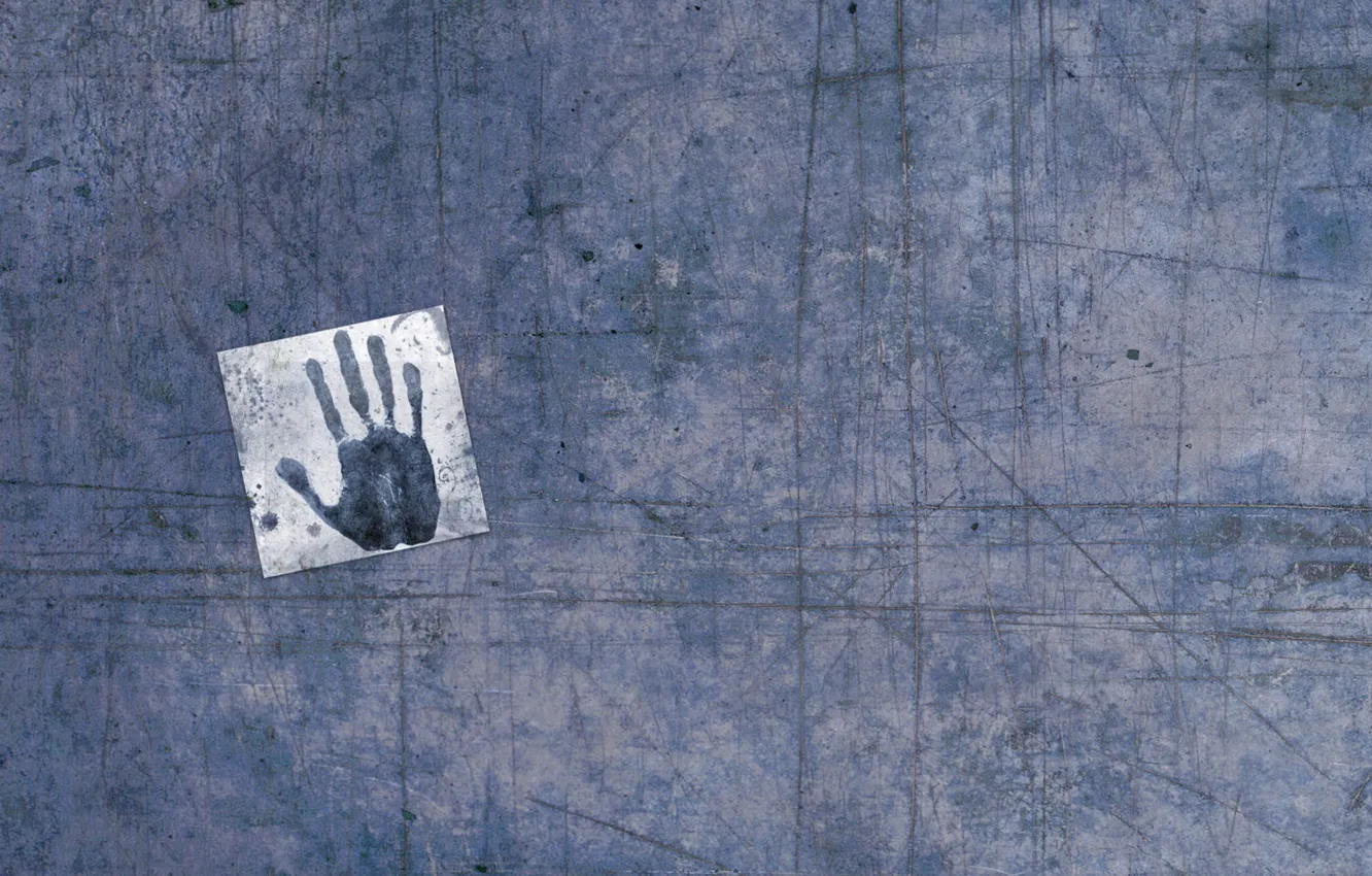 Photo wallpaper hand, scratches, imprint
