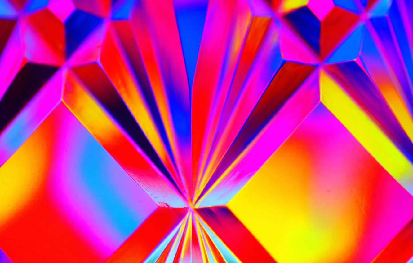 Photo wallpaper glass, light, color, crystals, the volume