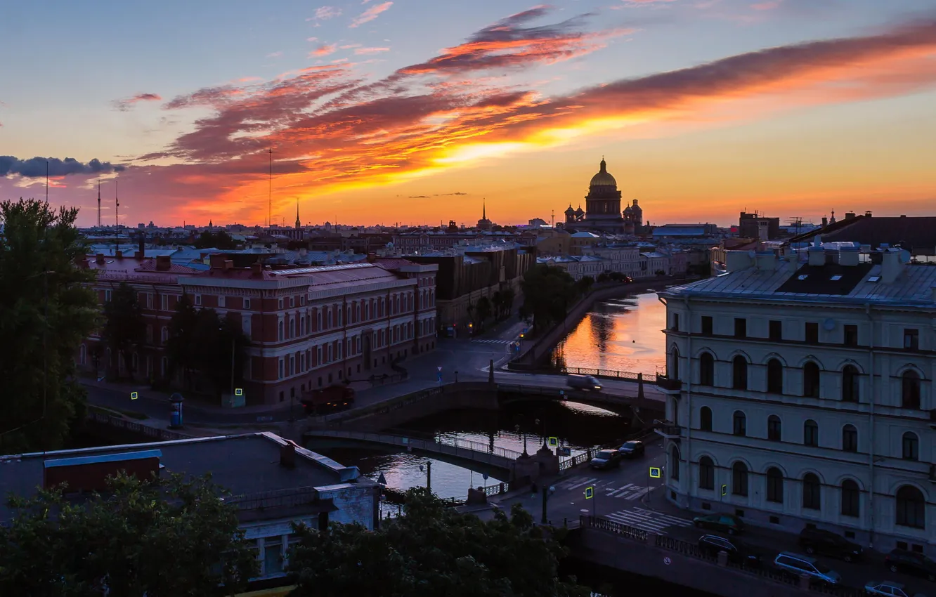 Photo wallpaper building, height, home, the evening, Russia, Peter, Saint Petersburg, St. Petersburg