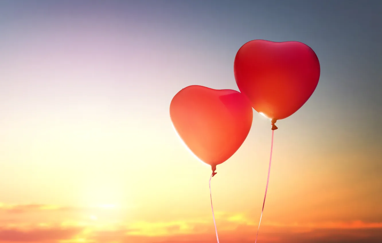 Photo wallpaper love, heart, love, heart, romantic, balloon