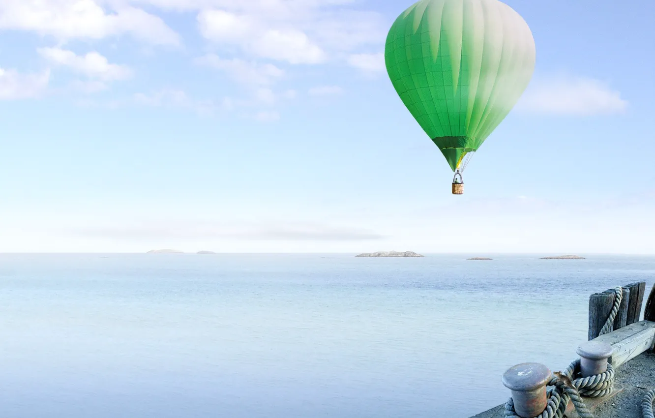 Photo wallpaper sea, balloon