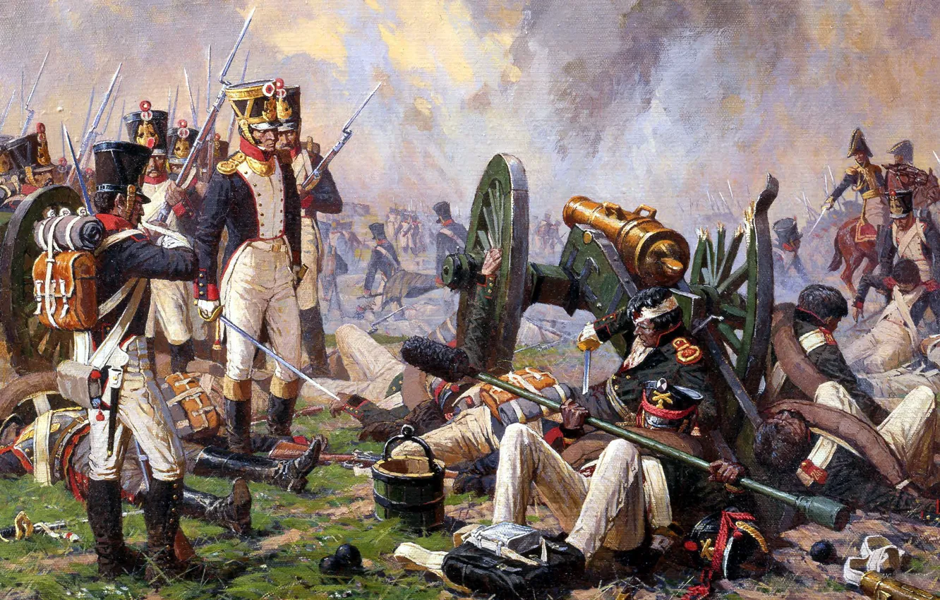 Photo wallpaper soldier, canon, war, uniform, Averyanov Alexander, Artillerie, courage, Napoleon