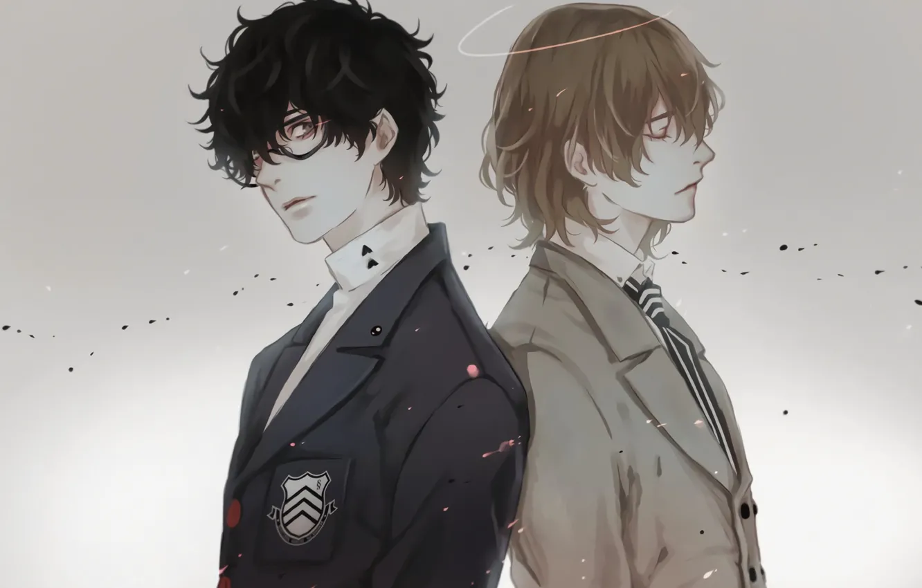 Photo wallpaper background, guys, two, Person 5, Persona 5