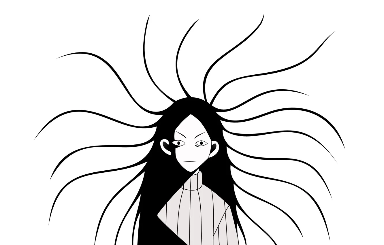 Photo wallpaper girl, white background, Sayonara Zetsubou Sensei, Medusa, Farewell bleak Sensei