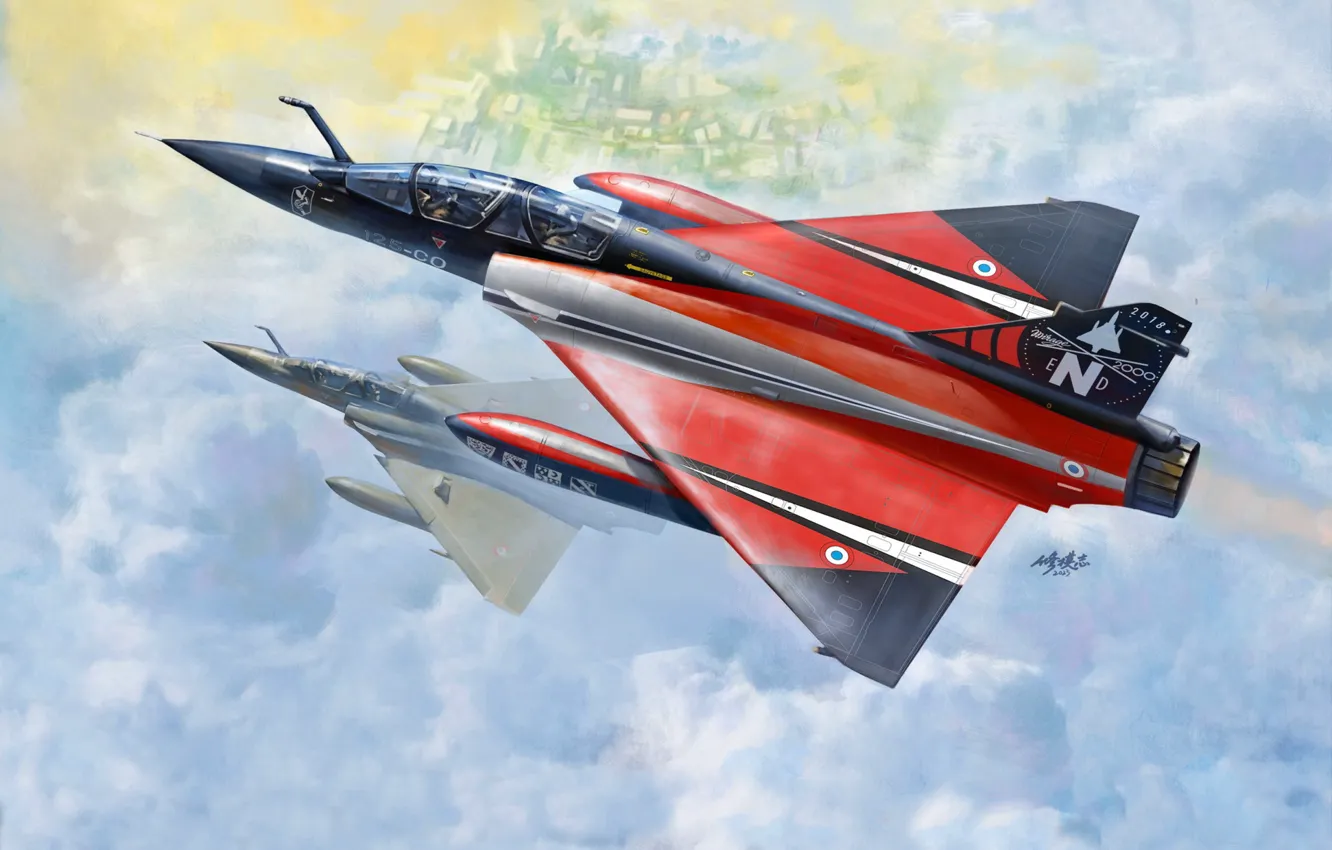 Photo wallpaper France, fighter, Xiu Mo Zhi, Dassault Mirage 2000N