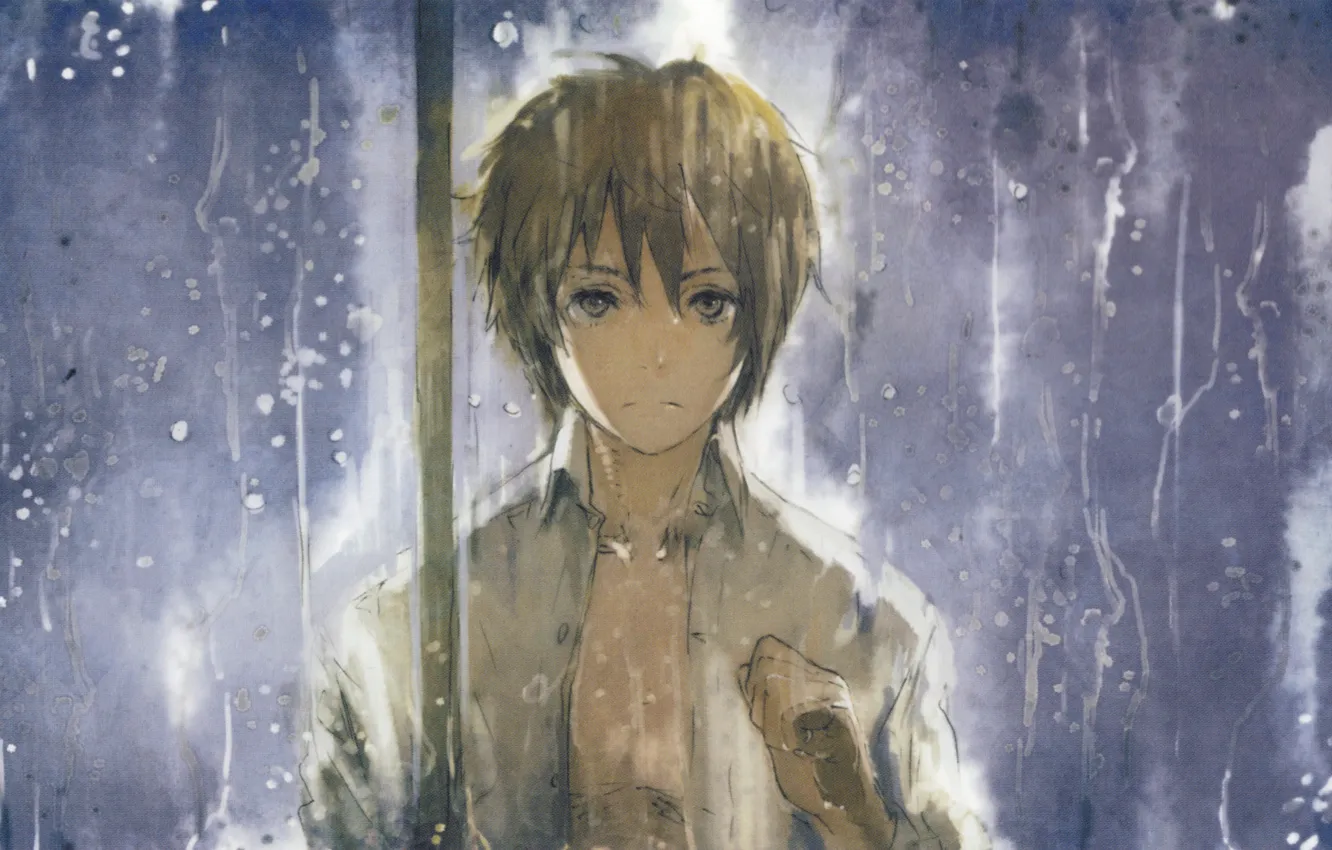 Photo wallpaper void, loneliness, hopelessness, guy, the shower, unbuttoned shirt, No.6, Shion
