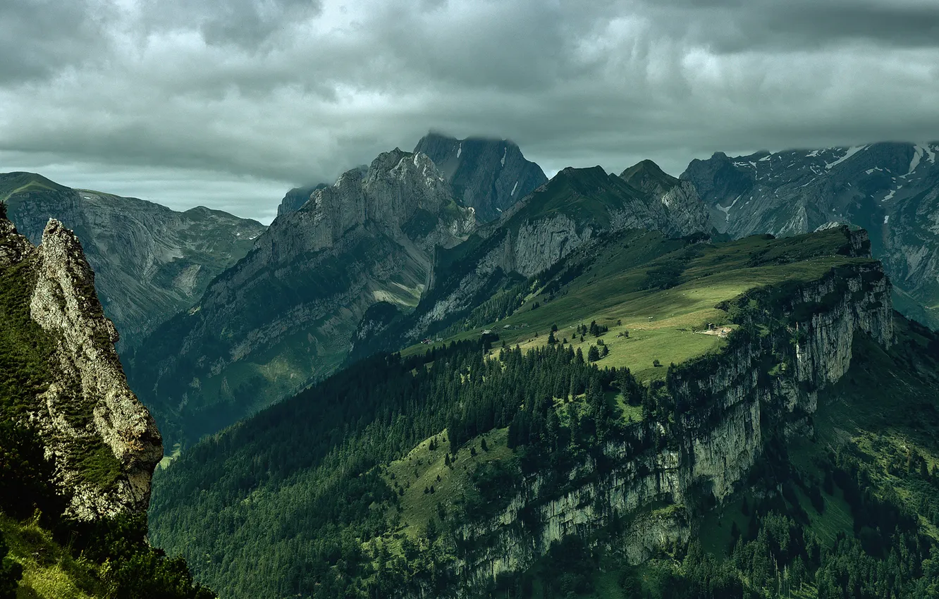 Photo wallpaper landscape, mountains, nature
