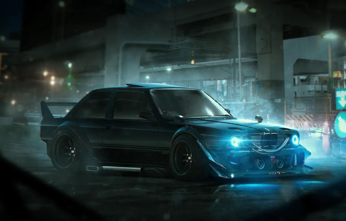 Photo wallpaper BMW, Tuning, Future, E30, Rendering, by Khyzyl Saleem