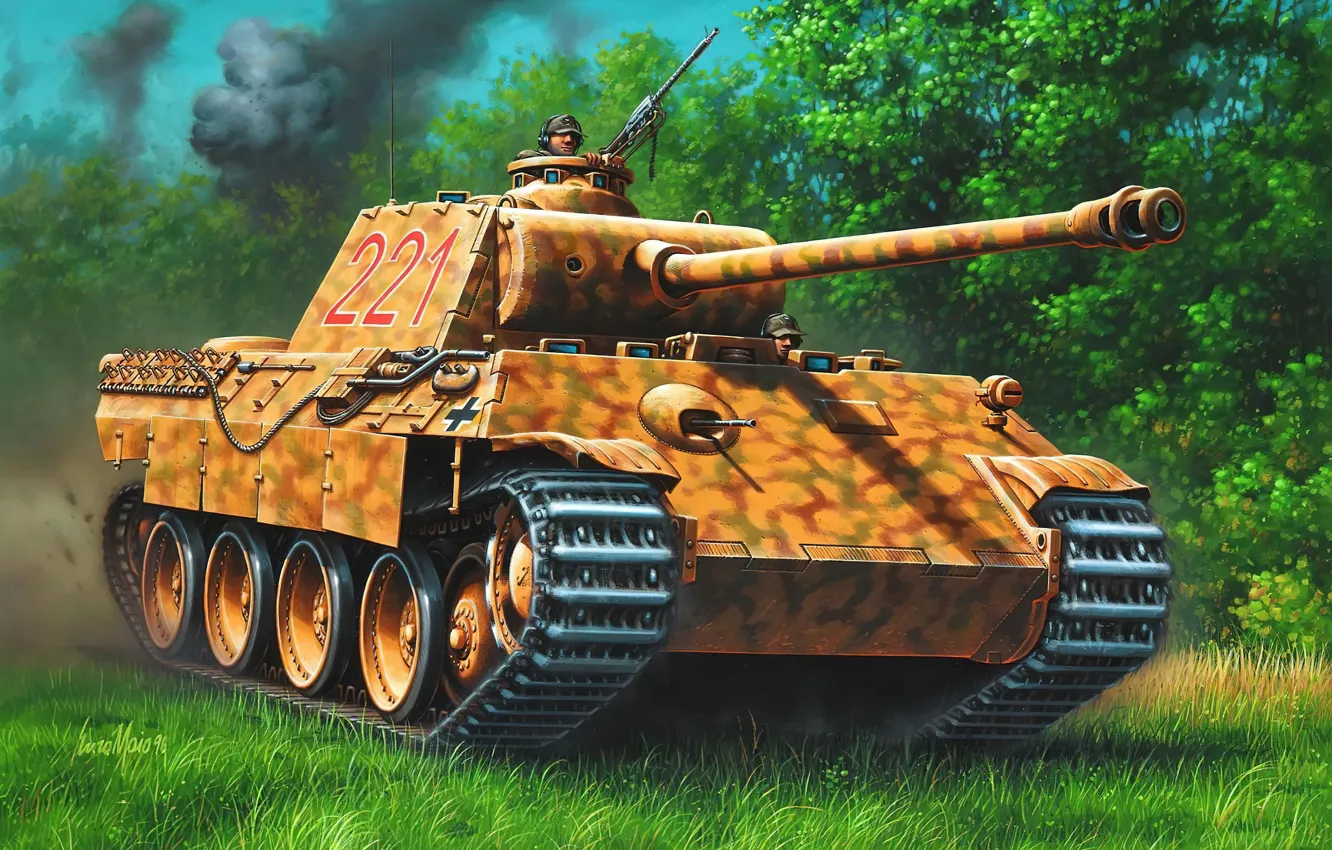 Photo wallpaper Tank, Tank weapon, Armor, Tanker, Panther Ausf. A