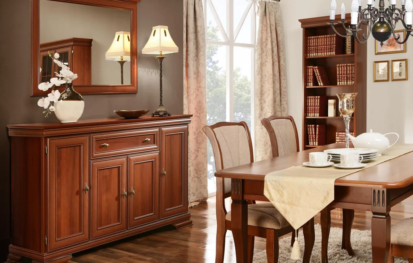 Photo wallpaper room, interior, dining room