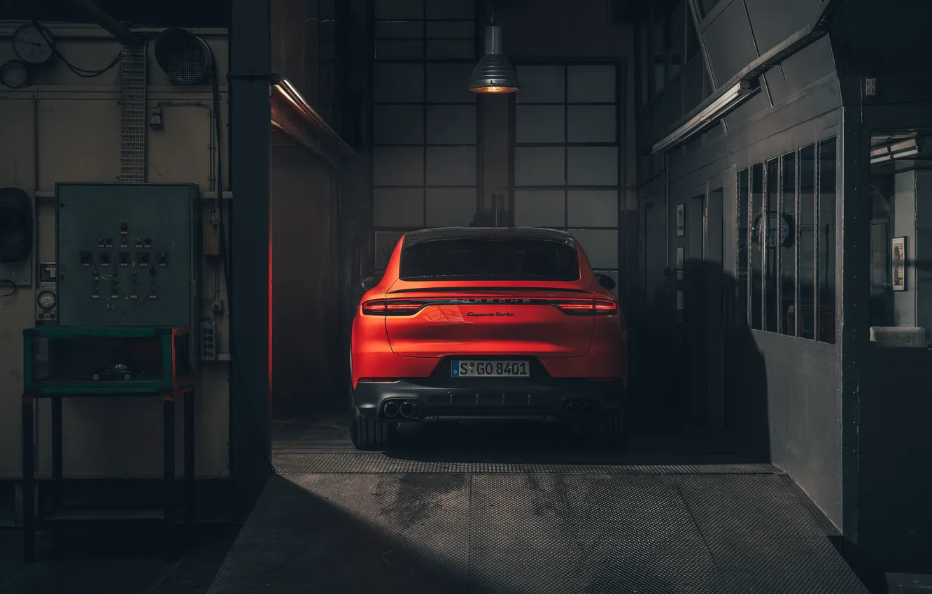 Photo wallpaper Porsche, rear view, Coupe, Turbo, Cayenne, 2019