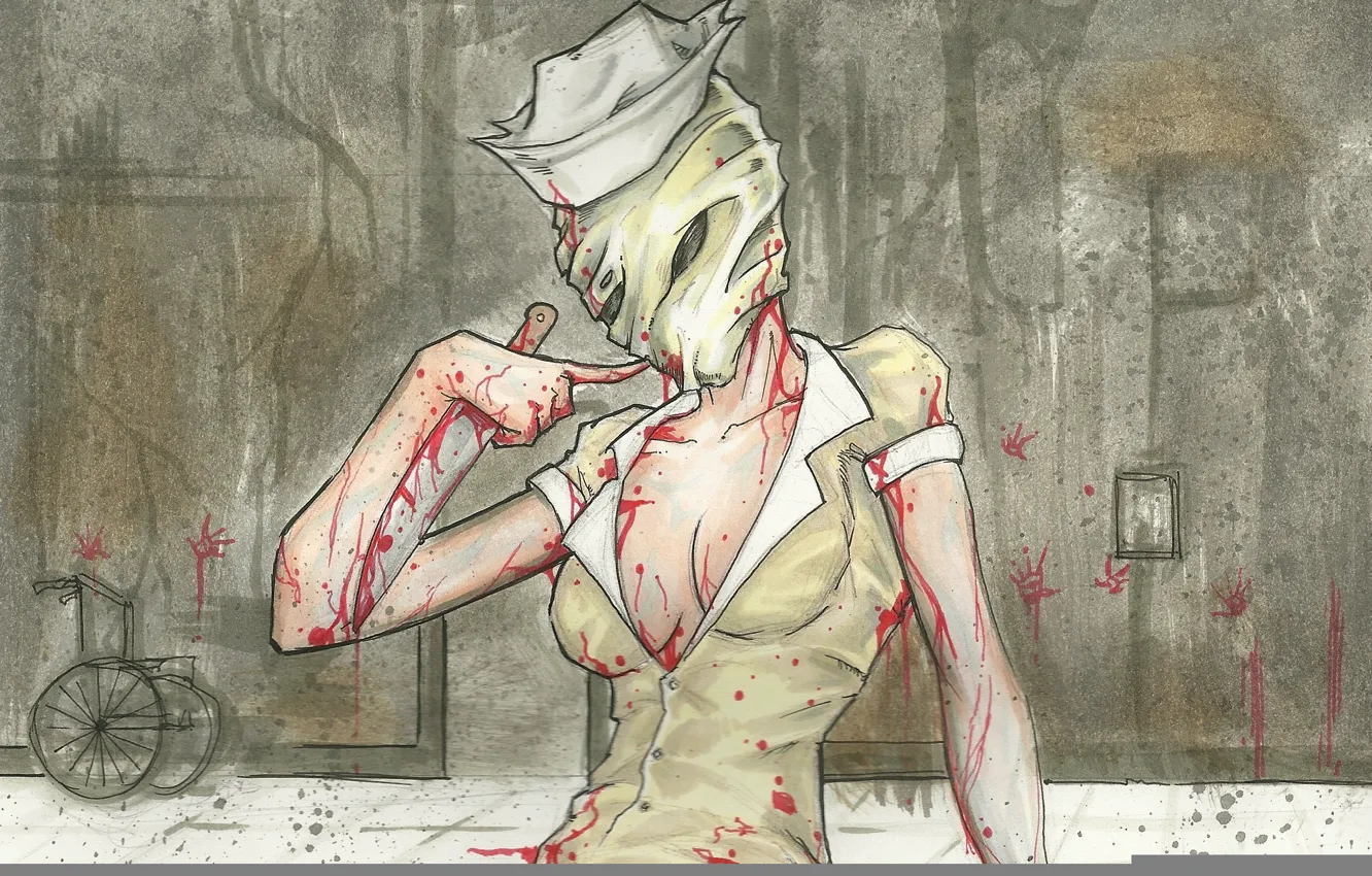 Photo wallpaper art, nurse, Silent Hill, silent hill