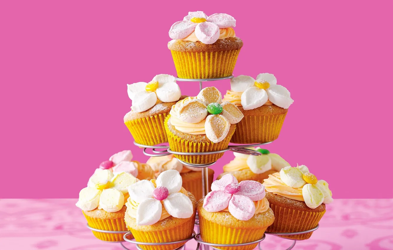 Photo wallpaper decoration, cream, cakes, cupcakes, cupcakes
