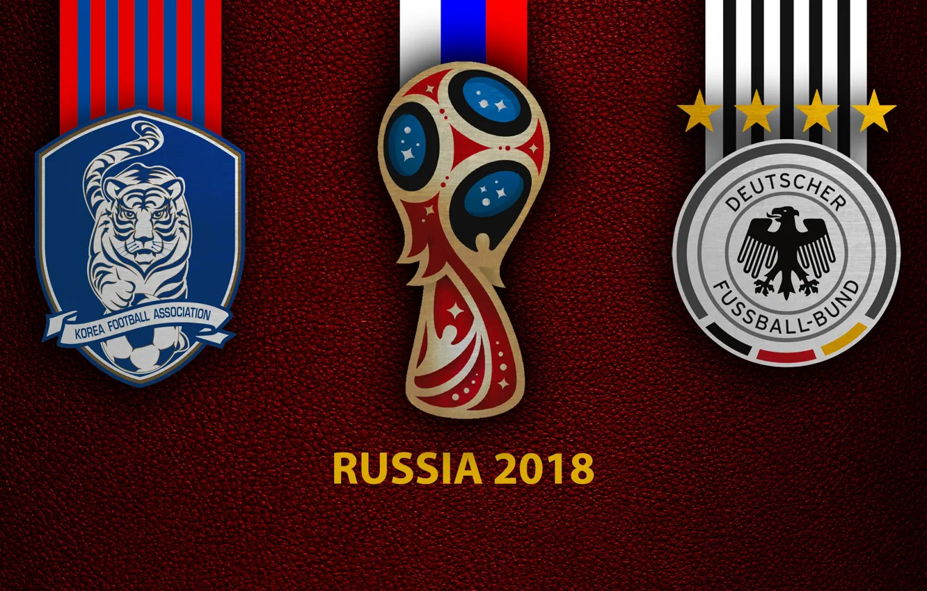 Photo wallpaper wallpaper, sport, logo, football, FIFA World Cup, Russia 2018, South Korea vs Germany