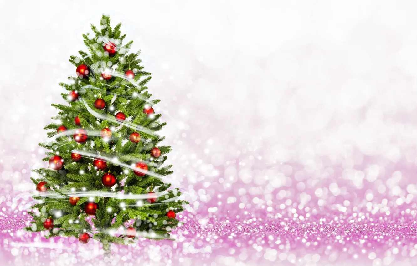 Photo wallpaper balls, tree, New Year, Christmas, merry christmas, decoration, xmas, holiday celebration