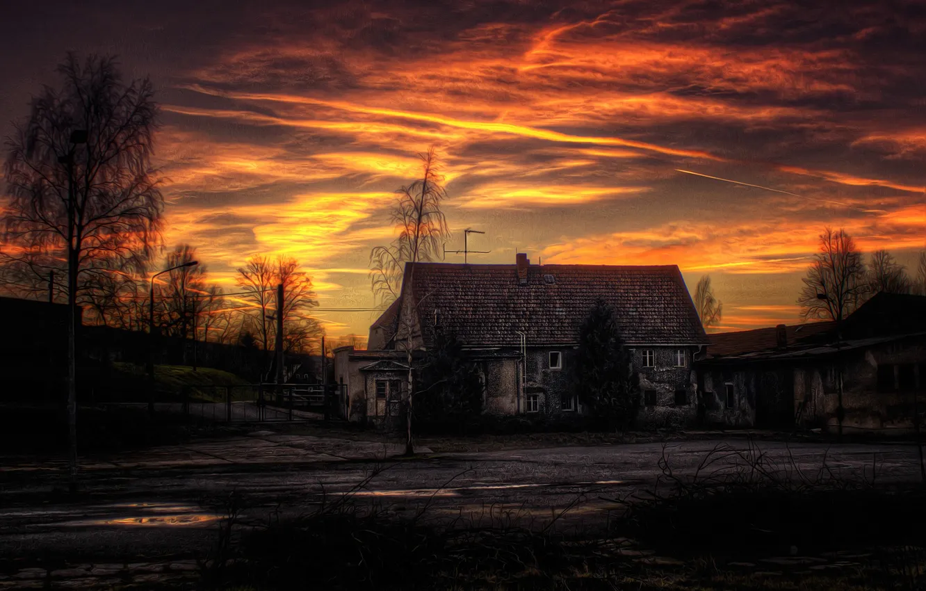 Photo wallpaper night, street, home