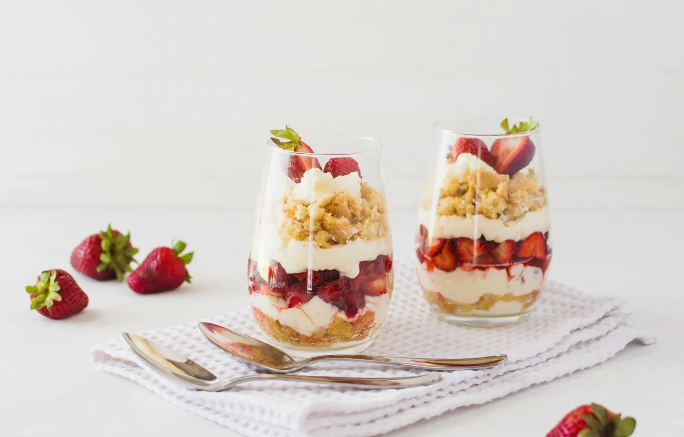 Photo wallpaper berries, strawberry, dessert