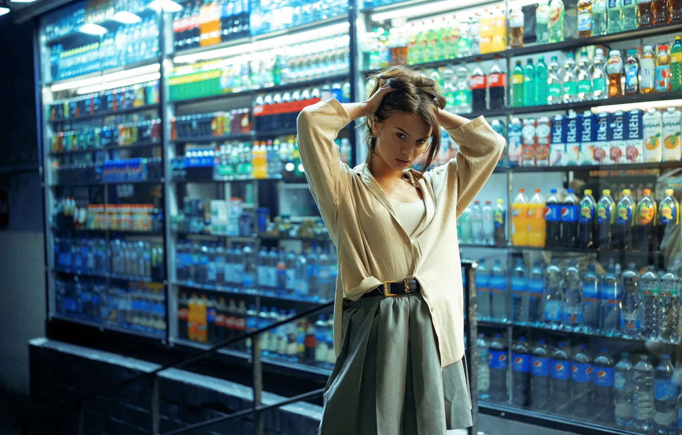 Photo wallpaper girl, sexy, Wallpaper, sweetheart, model, bright, shorts, portrait