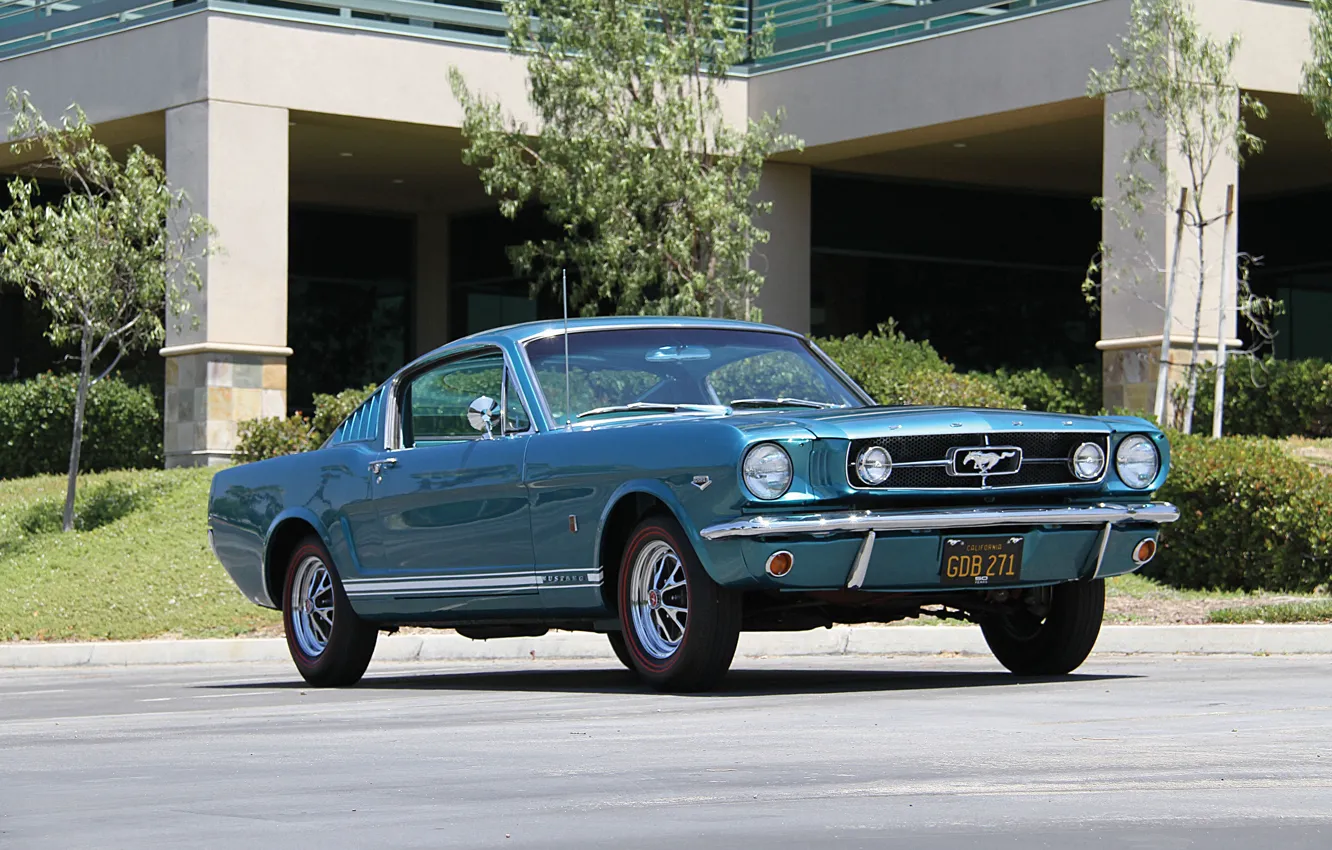 Photo wallpaper Mustang, Ford, front view, Ford Mustang GT Fastback