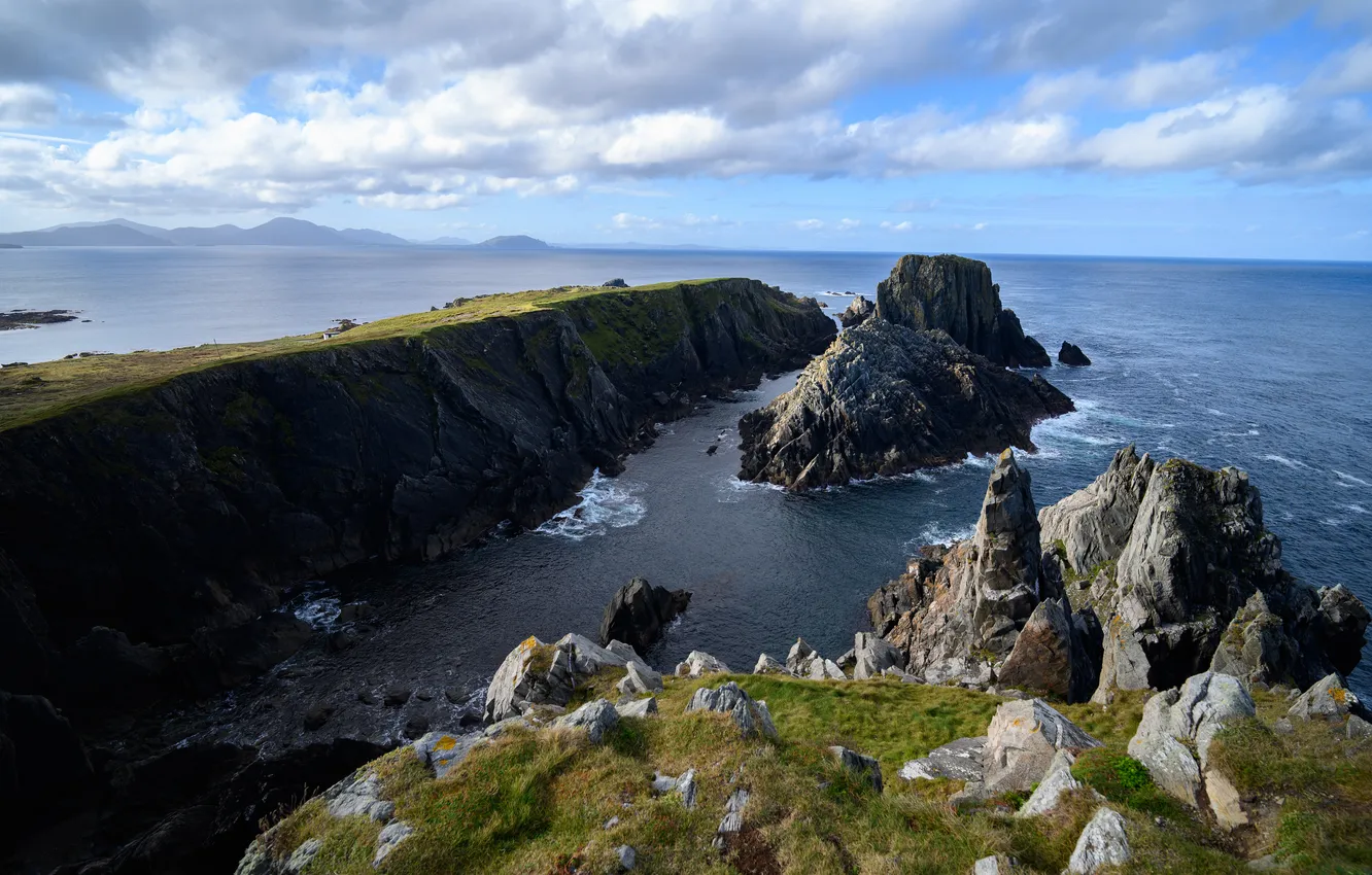 Photo wallpaper sea, rocks, coast, Ireland