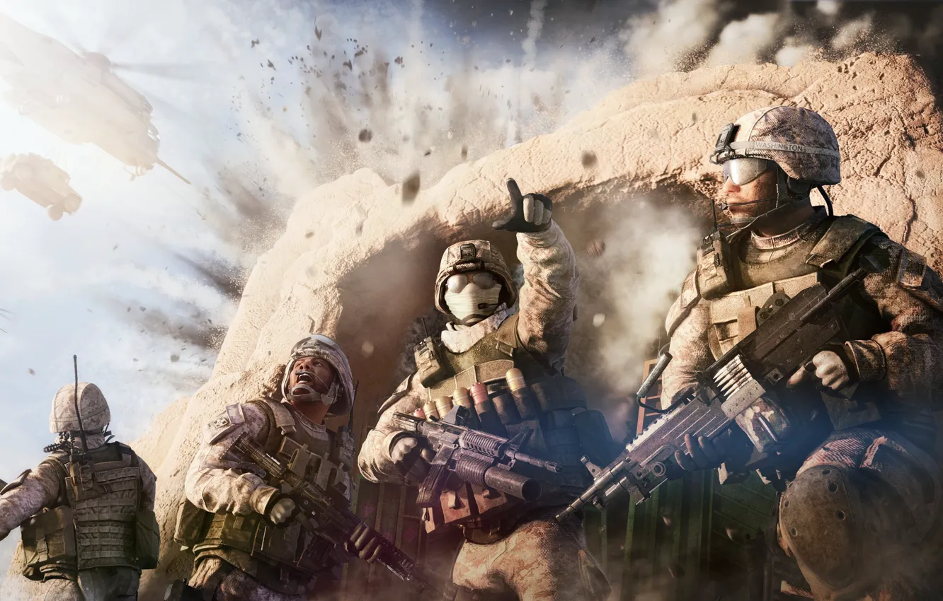 Photo wallpaper the explosion, war, soldiers, Operation Flashpoint: Red River