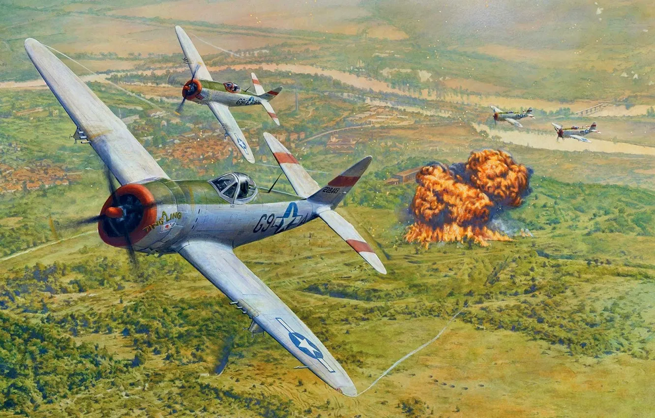 Photo wallpaper the sky, the explosion, lights, attack, figure, goal, art, American