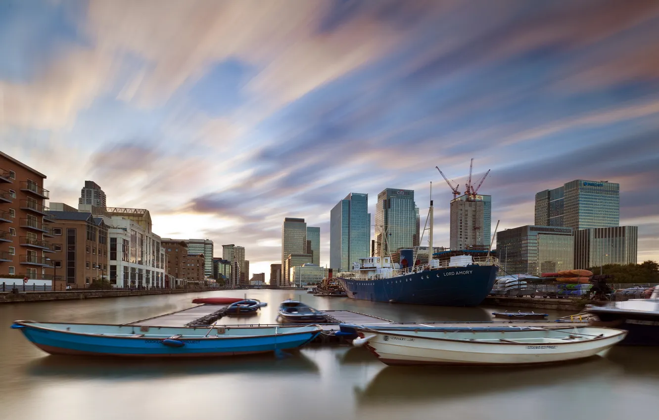 Photo wallpaper the city, boat, London
