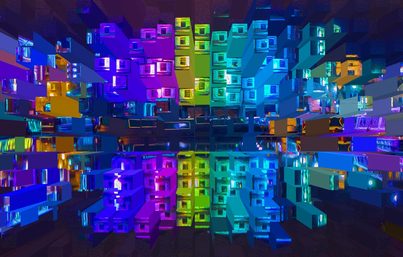 Photo wallpaper house, reflection, rendering, paint, Windows