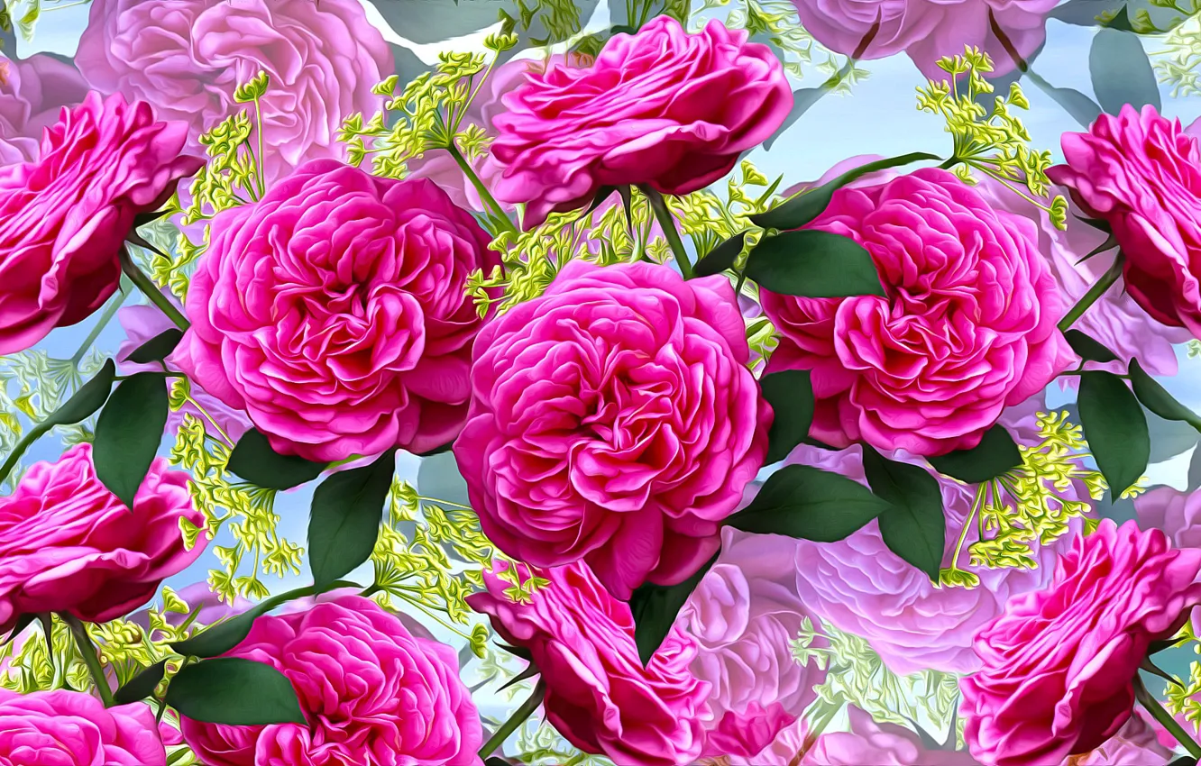 Photo wallpaper Graphics, Flowers, Roses