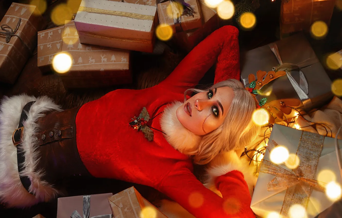 Photo wallpaper holiday, new year, maiden