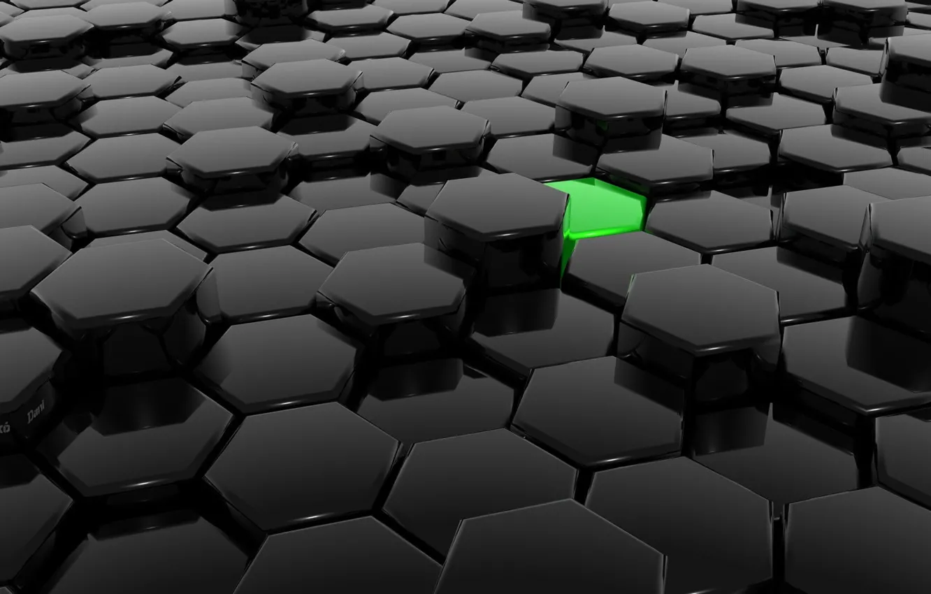 Photo wallpaper surface, green, rendering, green, black, area, geometry, black