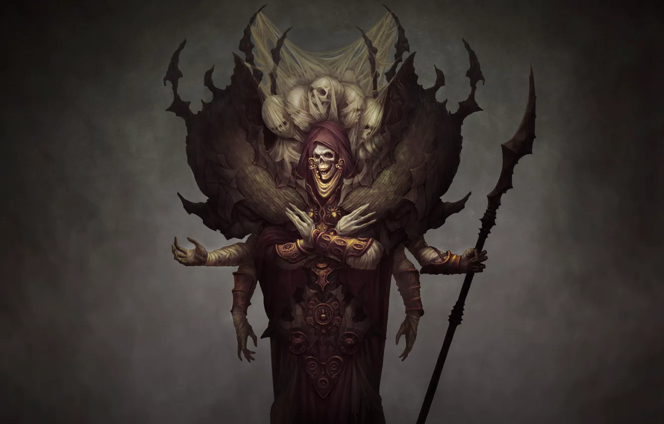 Photo wallpaper death, dark, skull, being, fantasy, art, dark, skeleton