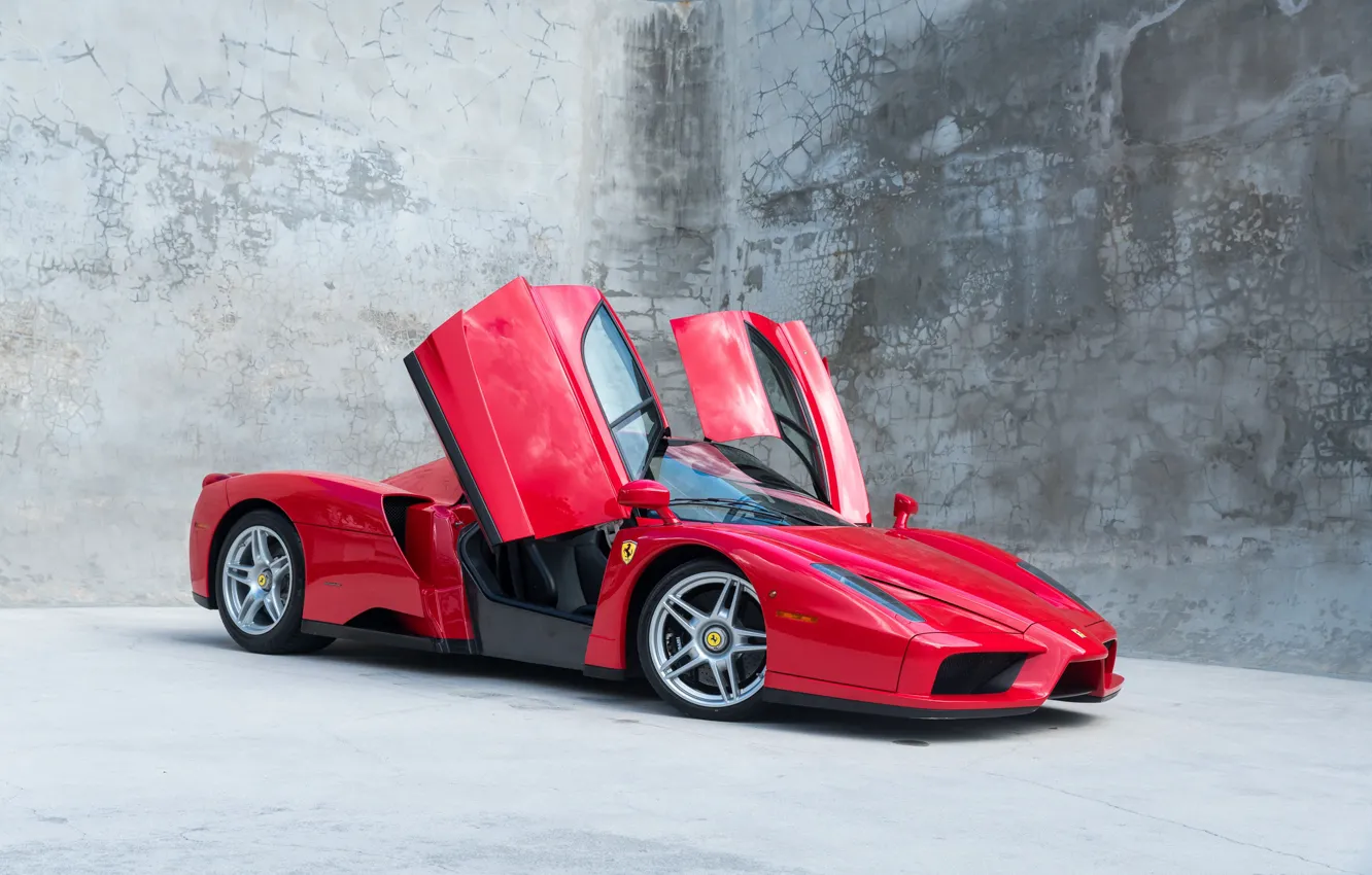 Photo wallpaper Red, Enzo, Walls, Wheels