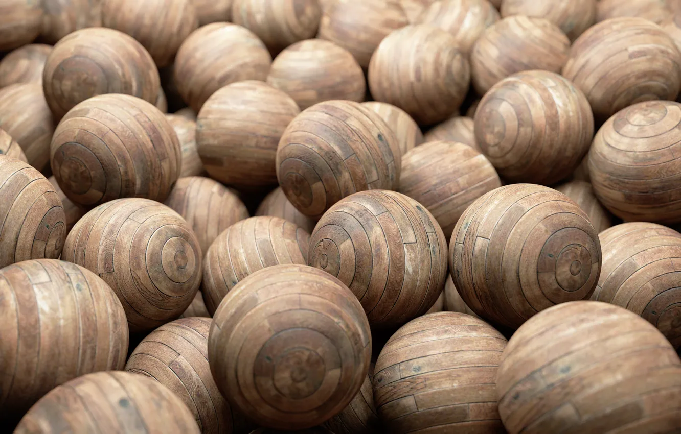 Photo wallpaper Balls, Wood, Eggs, Wooden, Laminted