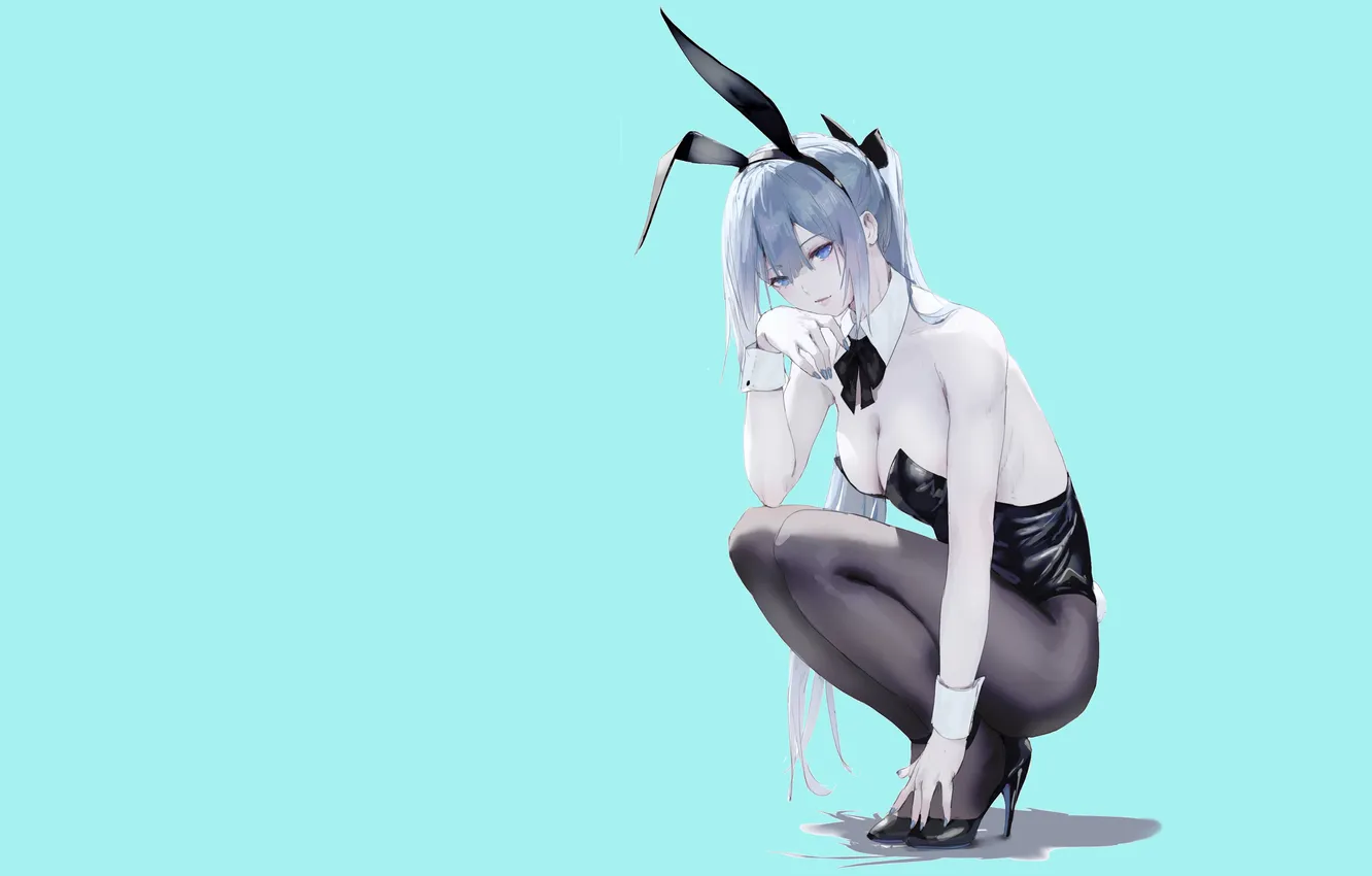 Photo wallpaper girl, hot, sexy, boobs, anime, stockings, pretty, breasts