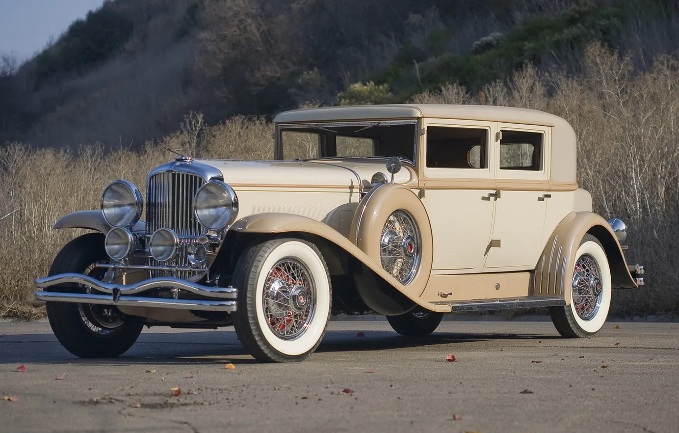 Photo wallpaper road, 1930, Duesenberg J 232 Arlington Sedan Lwb By Derham