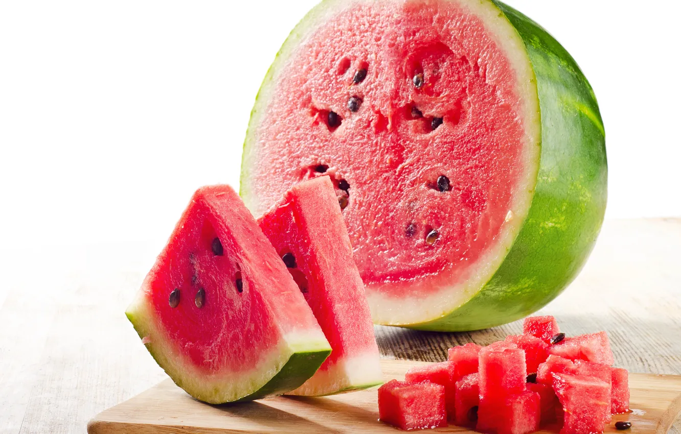 Photo wallpaper Board, watermelon, slices